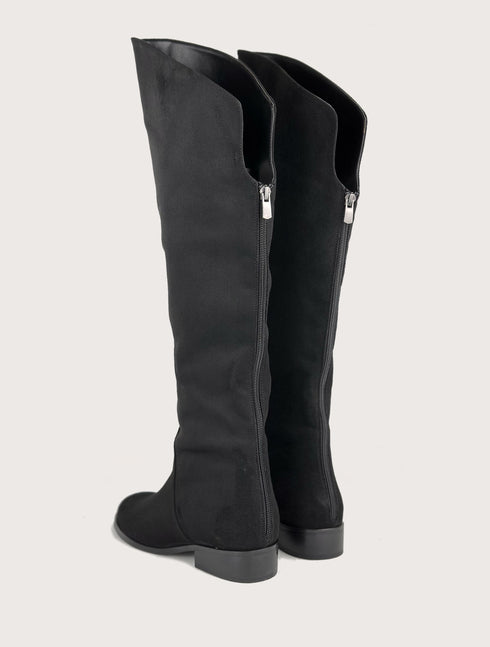 CAJA Süet Diz Üstü Fermuarlı Çizme🖤