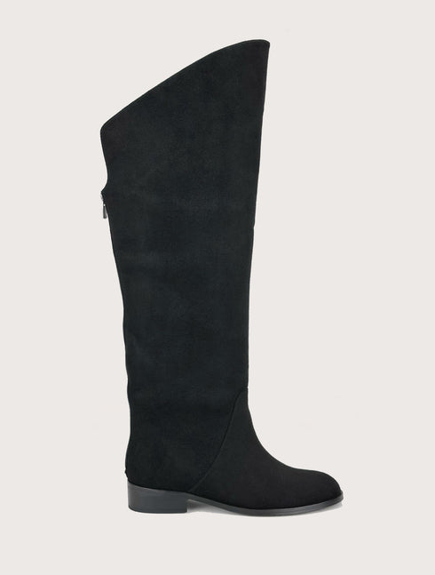 CAJA Süet Diz Üstü Fermuarlı Çizme🖤