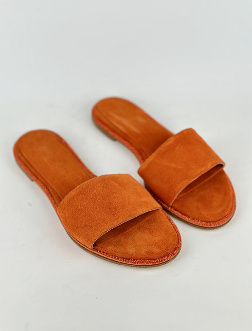 BORA TURUNCU ORJİNAL SÜET IŞILTILI TERLİK