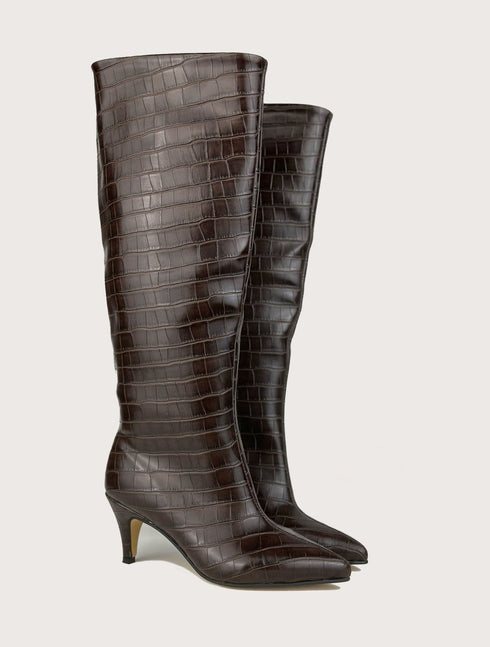 LUCA XL Kesimli Kahve Çizme 🖤