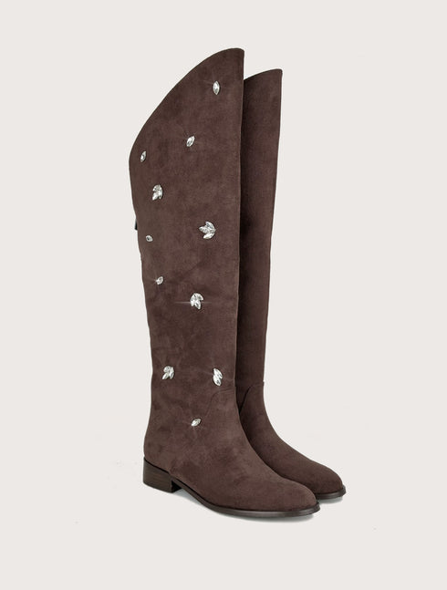 LASSO Kahverengi Süet Binici Çizme