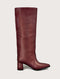 STREET BORDO XL Kesimli Kalın Topuklu Çizme