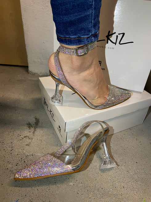 7506 ŞEFFAF TAŞLI STİLETTO
