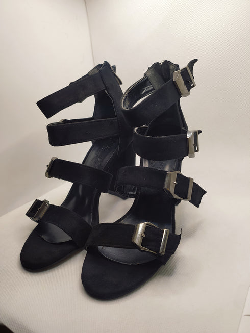 7448 SİYAH TOPUKLU 4 BANT AYAKKABI