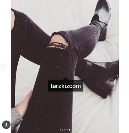 ACNE SİYAH DERİ KISA BOT