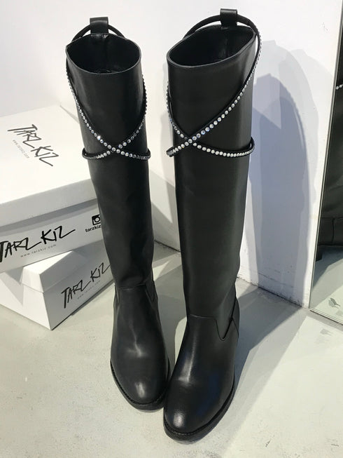 LADY SİYAH TAŞLI ÇİZME