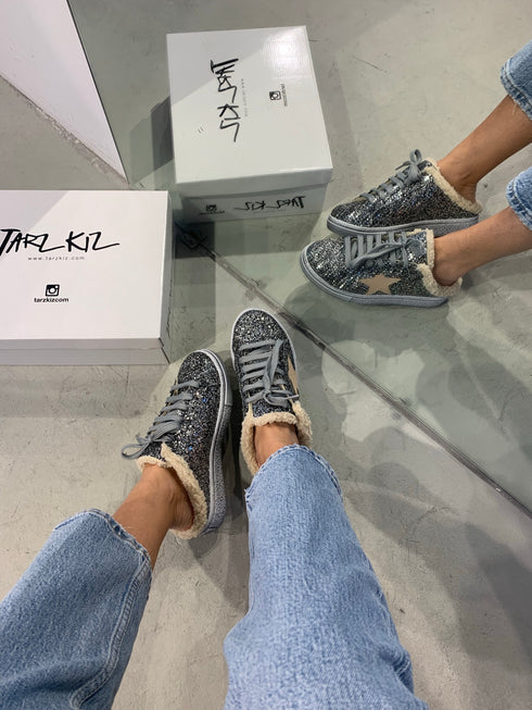 RUMMY GÜMÜŞ KÜRKLÜ SPOR AYAKKABI