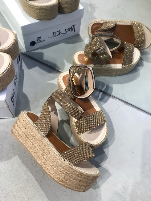 DİAMOND BRONZ HASIR SANDALET