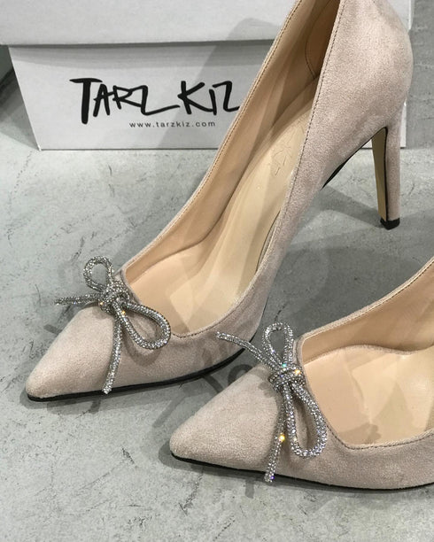 ADEN BEJ KURDELELİ SÜET STILETTO
