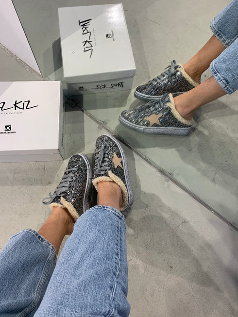 RUMMY GÜMÜŞ KÜRKLÜ SPOR AYAKKABI