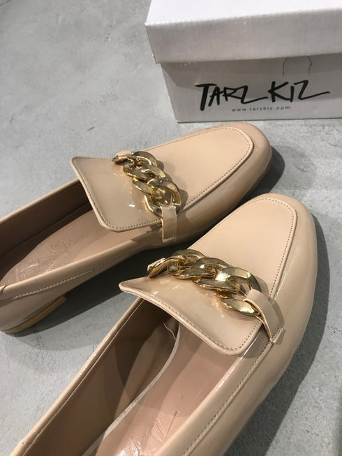 VERSA RUGAN NUDE ZİNCİRLİ LOAFER