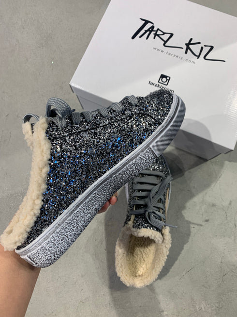 RUMMY GÜMÜŞ KÜRKLÜ SPOR AYAKKABI