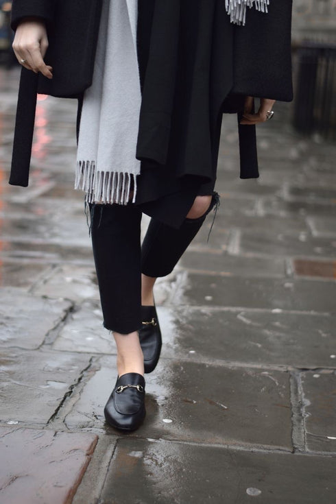 OLIVE SİYAH TOKALI LOAFER