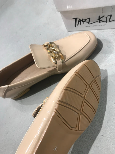 VERSA RUGAN NUDE ZİNCİRLİ LOAFER