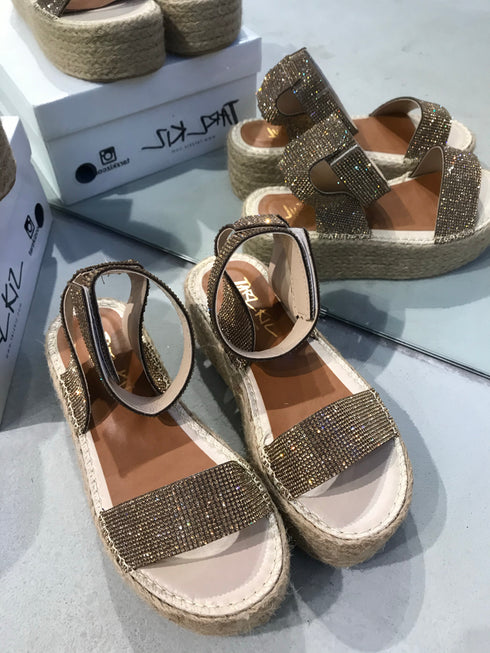 DİAMOND BRONZ HASIR SANDALET