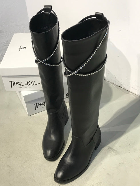 LADY SİYAH TAŞLI ÇİZME