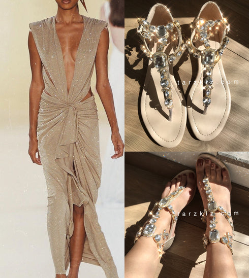 AMETİS KRİSTAL TAŞLI SANDALET