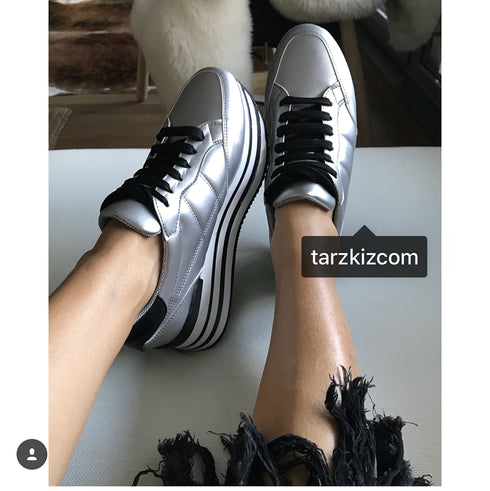 TOGA GÜMÜŞ GRİ KALIN TABAN SPOR AYAKKABI