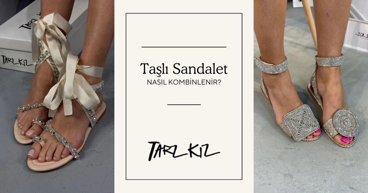 taşlı sandalet