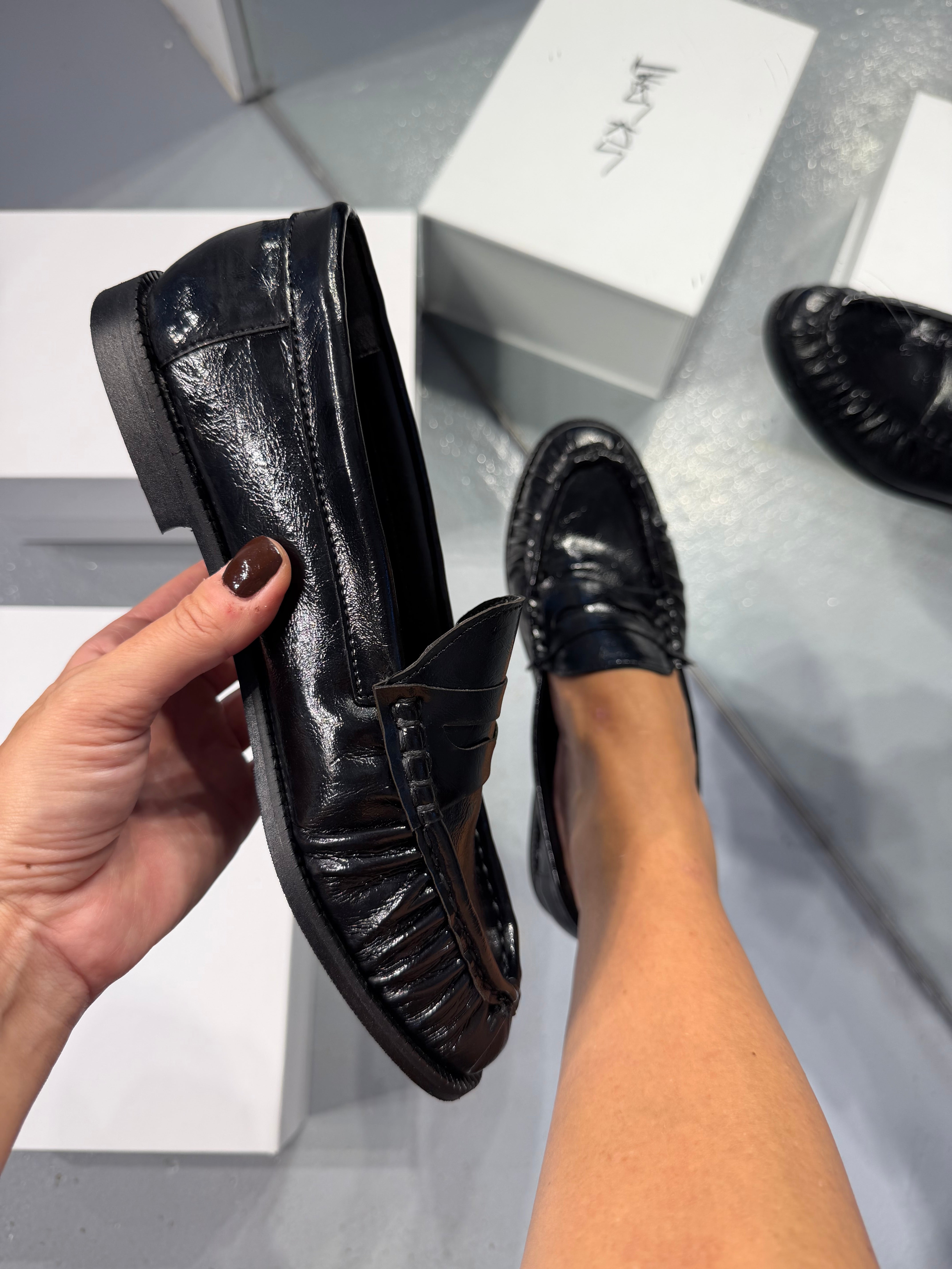 LAUREN SİYAH DERİ LOAFER
