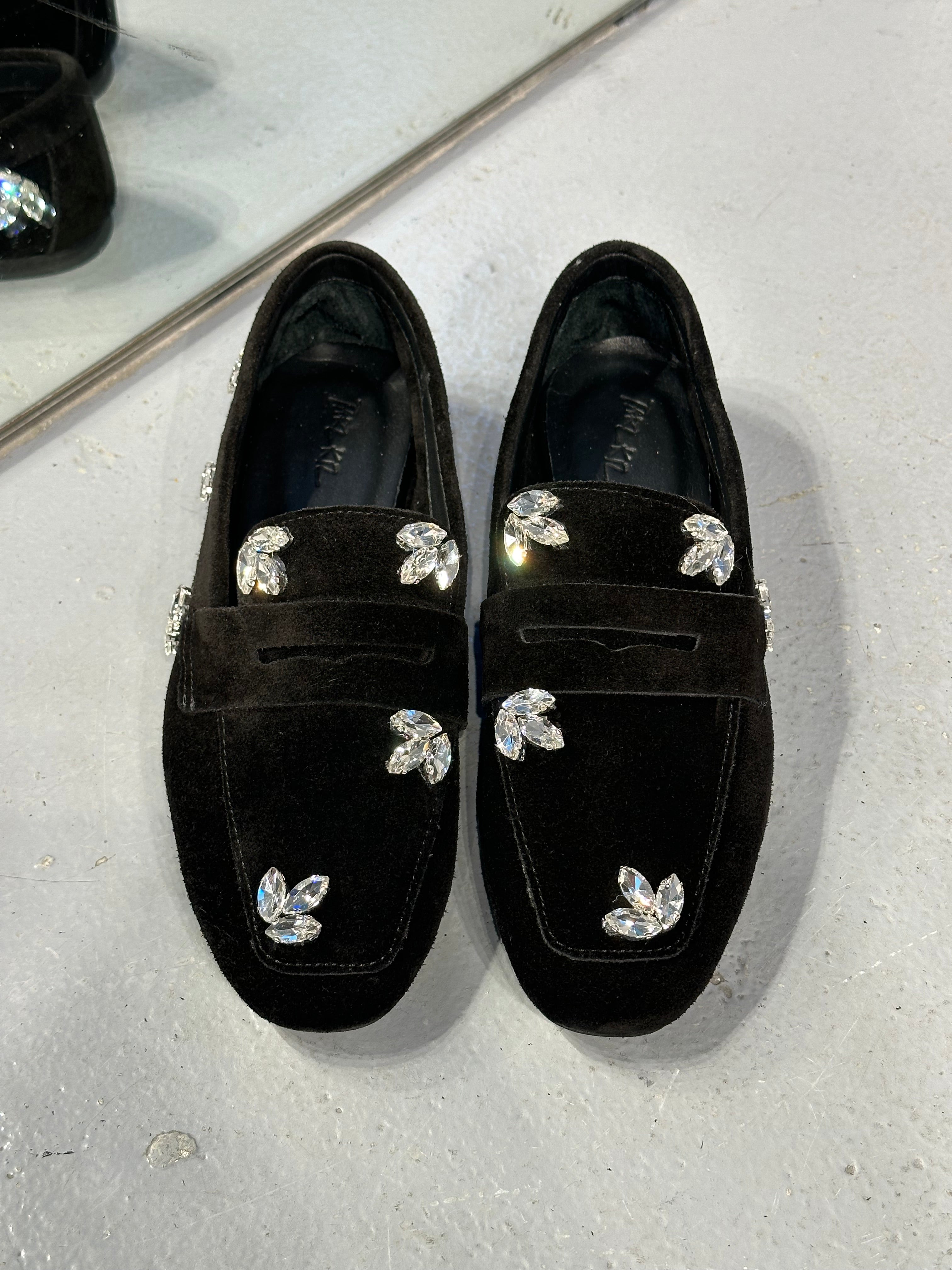 DOHA Hakiki Süet Siyah Loafer