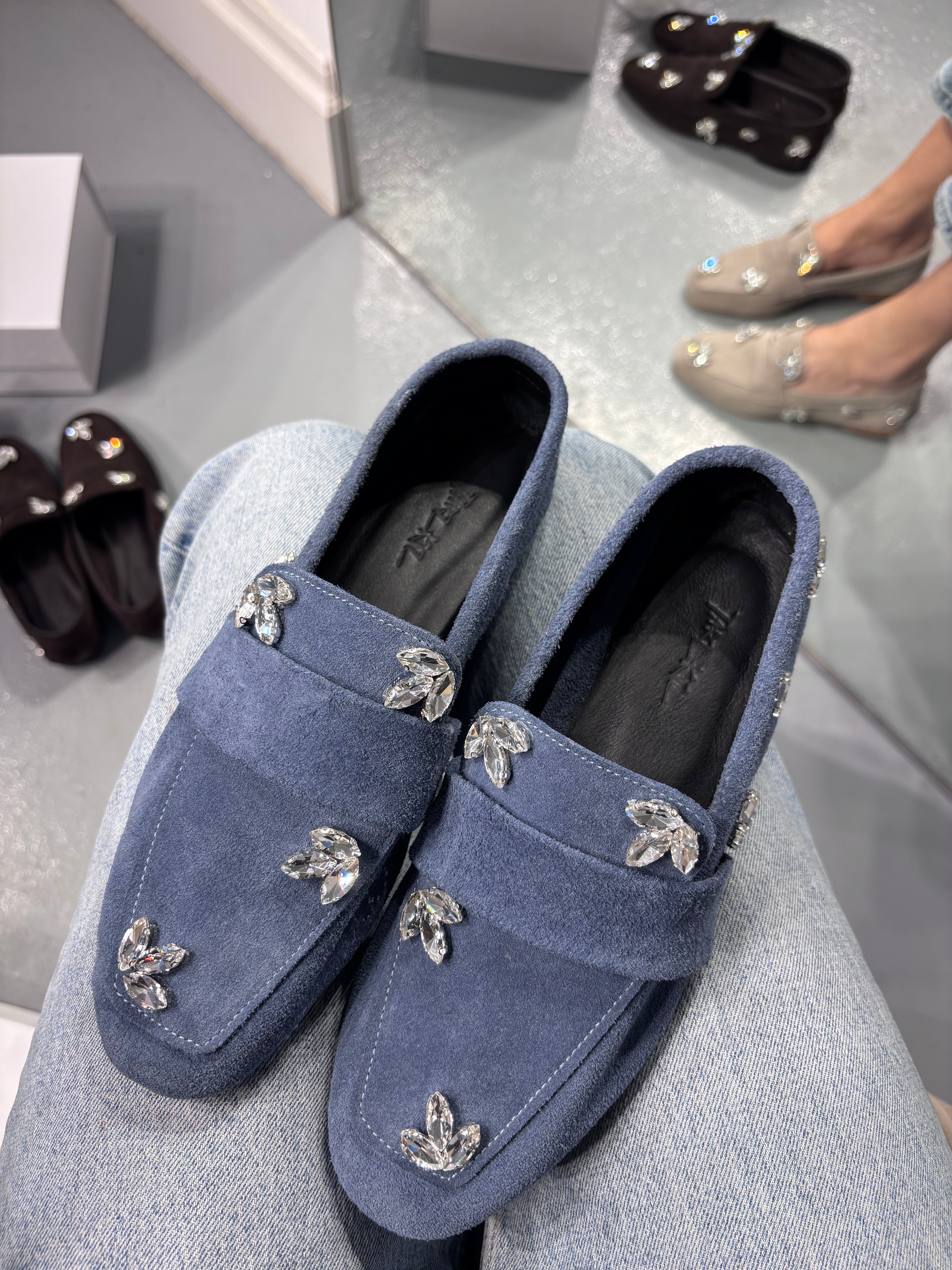 DOHA HAKİKİ SÜET MAVİ LOAFER