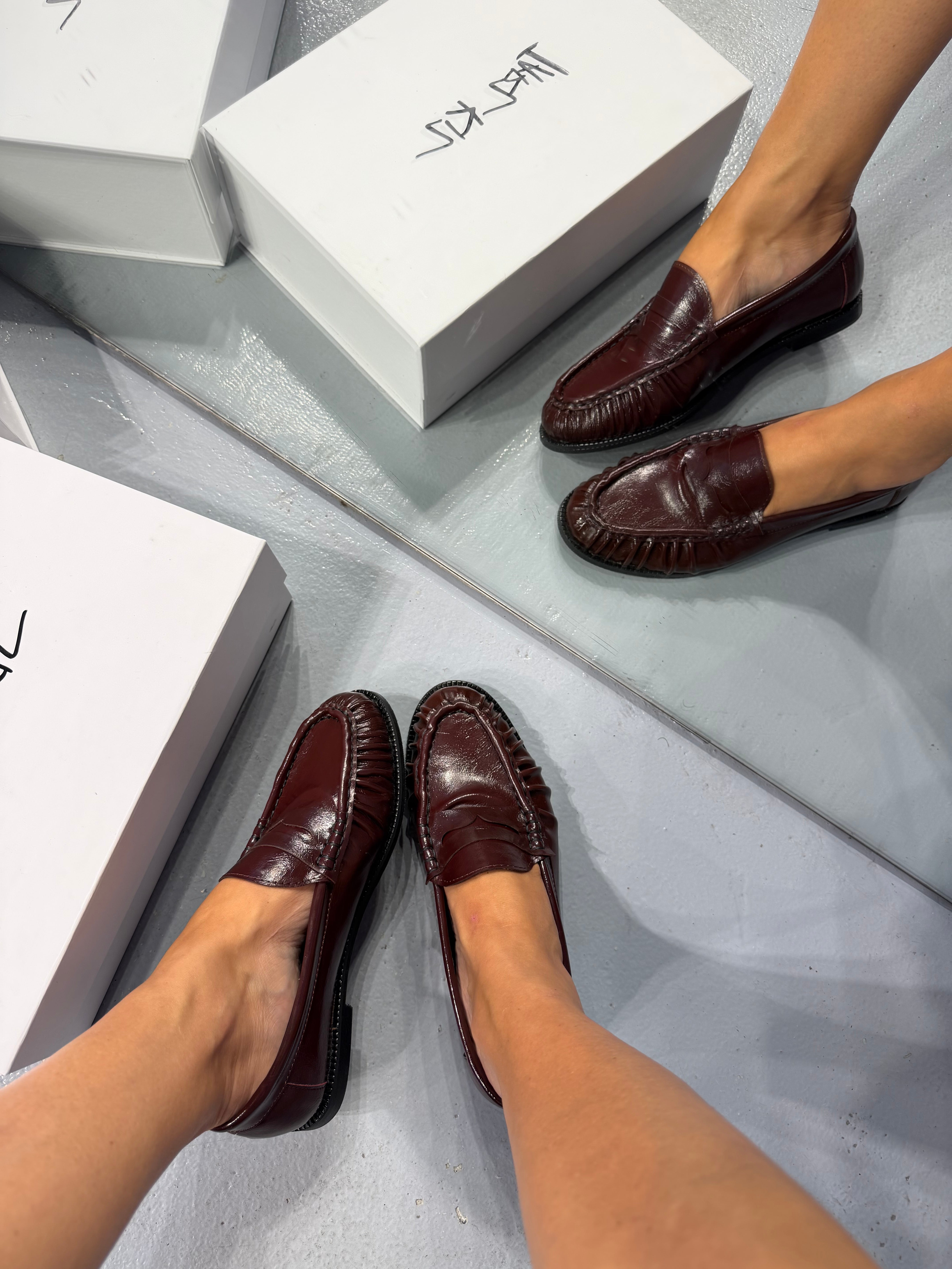 LAUREN BORDO DERİ LOAFER