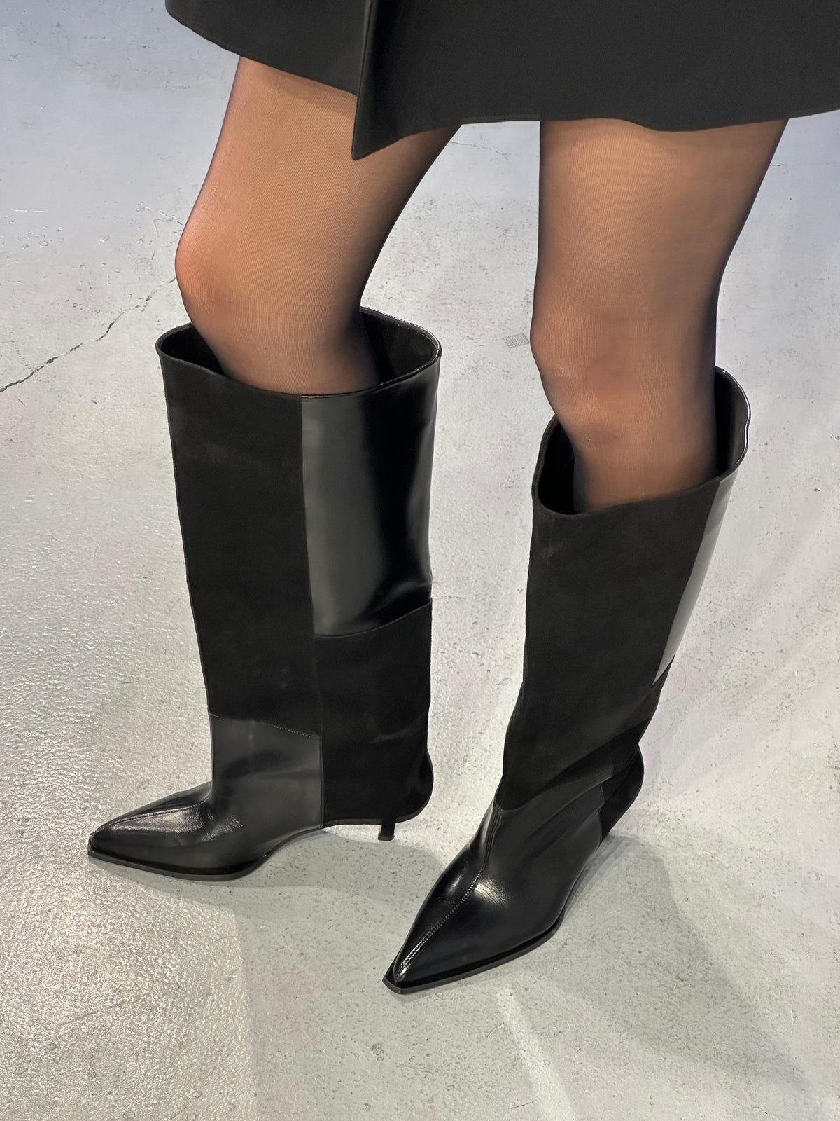 ANGEL Siyah 5 cm Topuklu XL Kesim Çizme