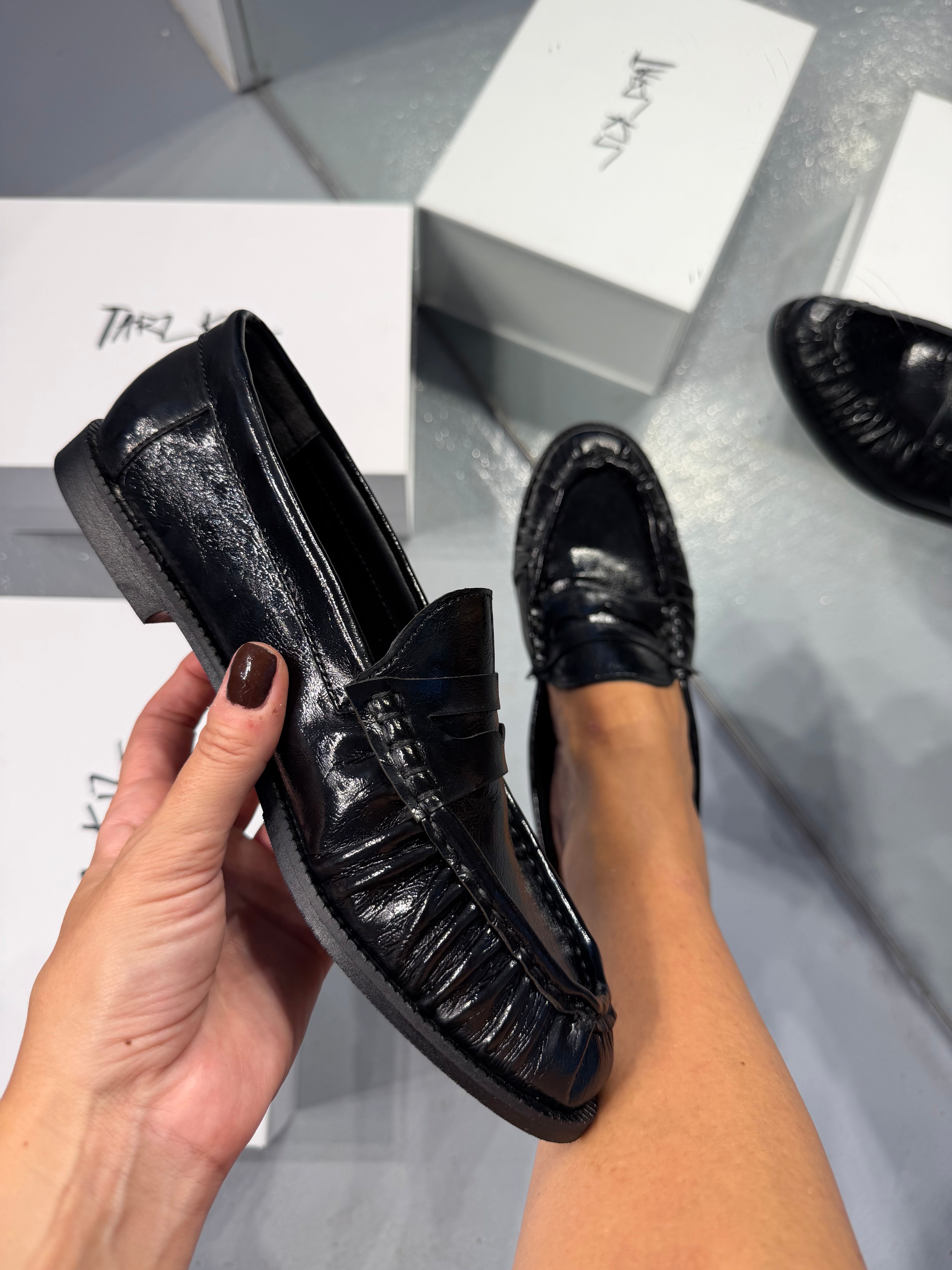 LAUREN SİYAH DERİ LOAFER