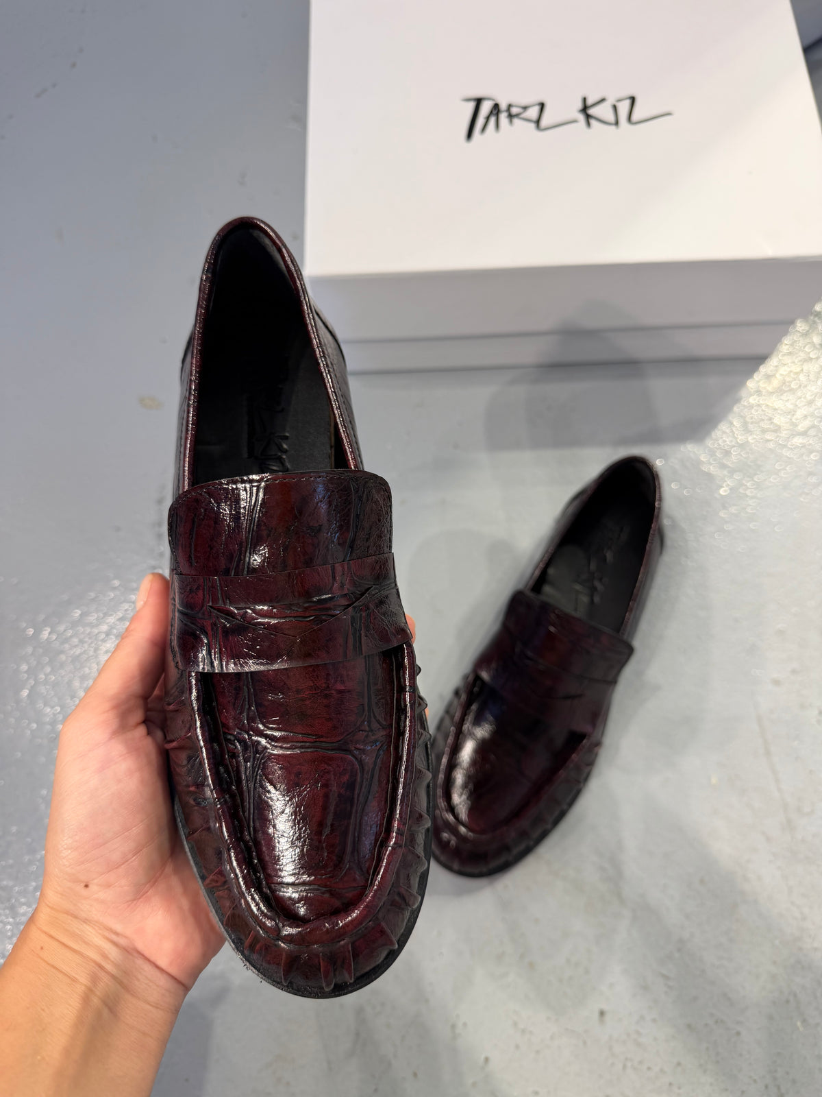 LAUREN BORDO DERİ LOAFER