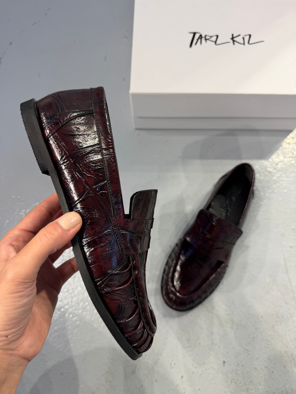 LAUREN BORDO DERİ LOAFER