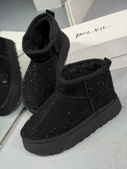 RICCO Siyah Süet Kürklü Bootie