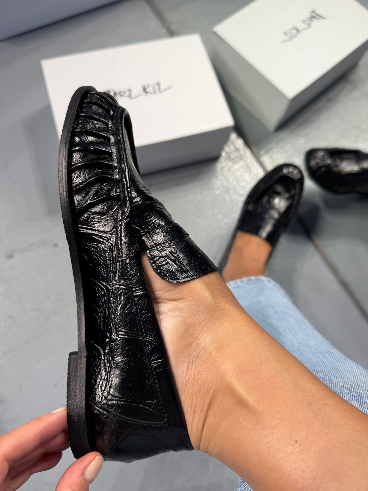 LAUREN SİYAH DERİ LOAFER