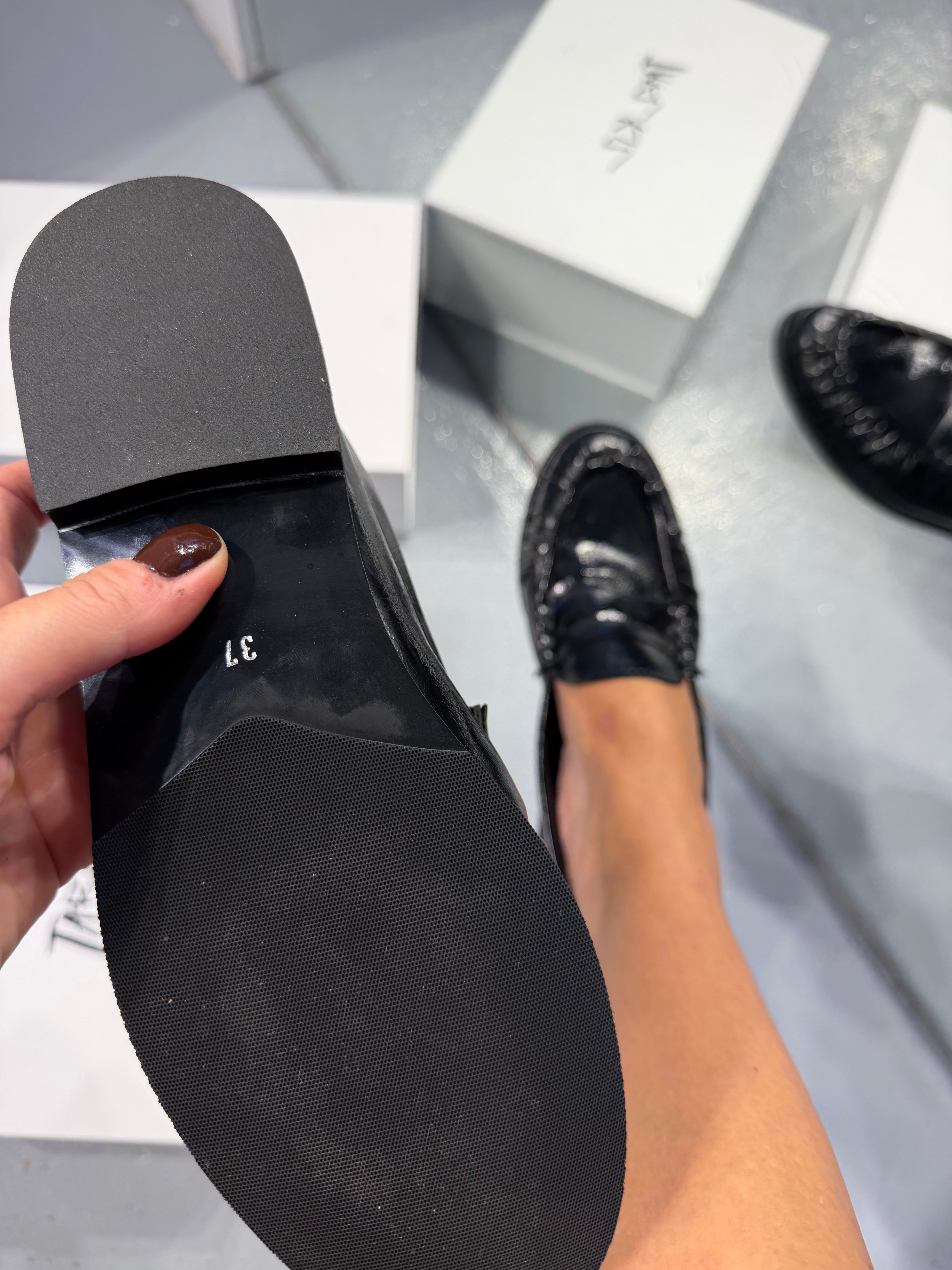 LAUREN SİYAH DERİ LOAFER
