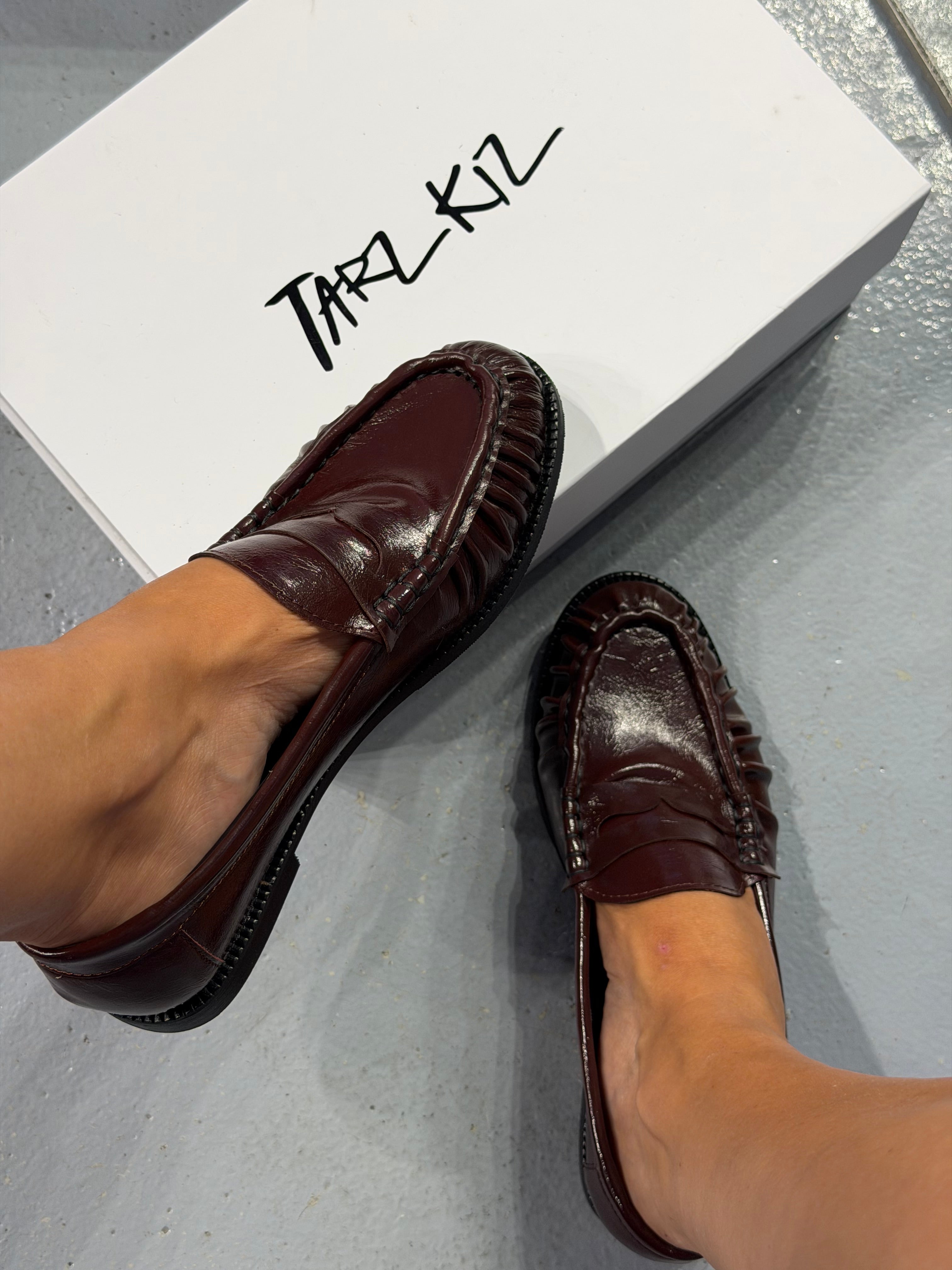 LAUREN BORDO DERİ LOAFER