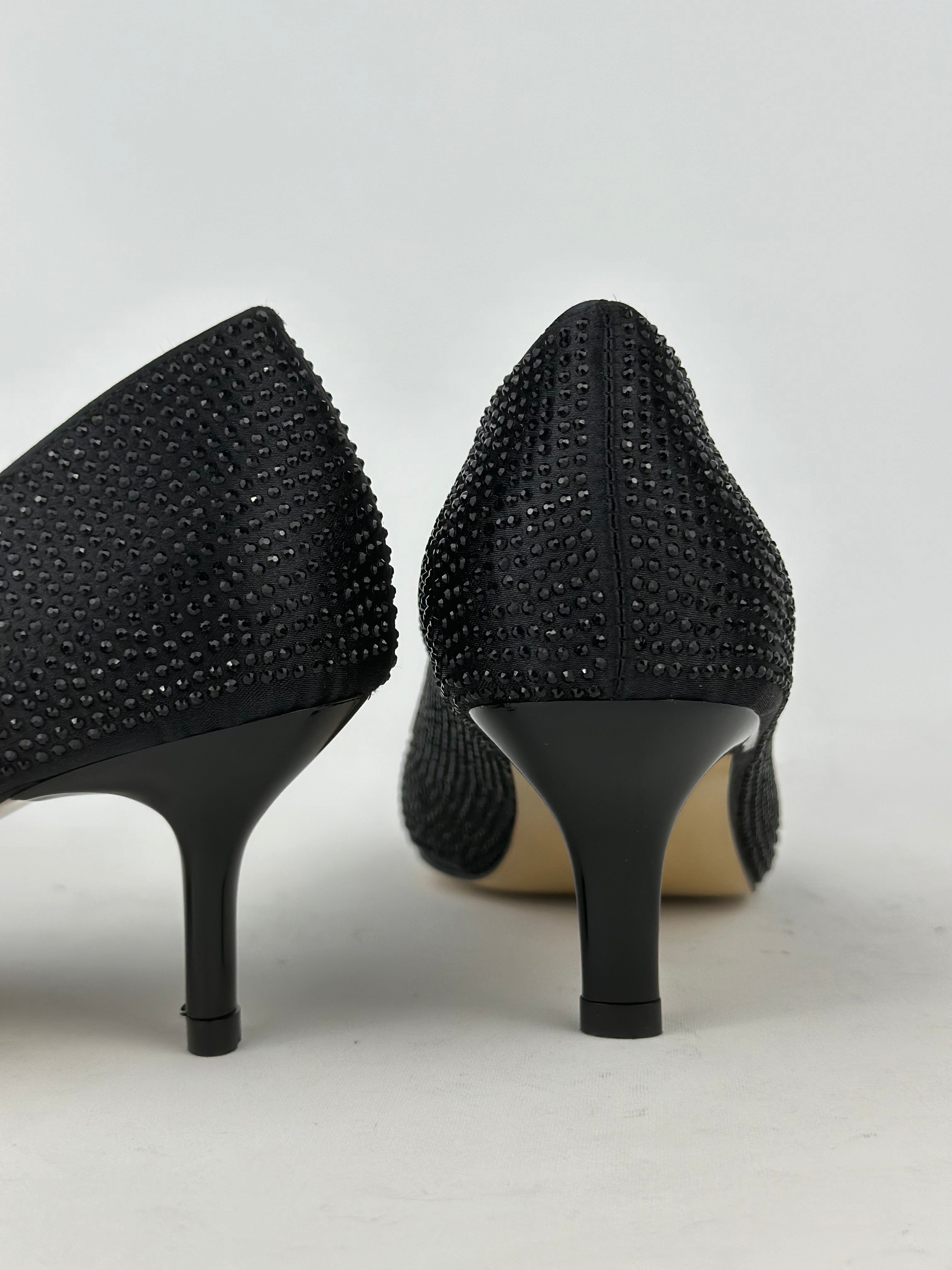 NOA Siyah Süet Kristal Taşlı Stiletto