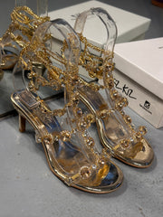 MARVIS Gold Taşlı Sandalet