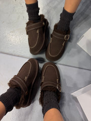 COS Kahve Süet Kürklü Bootie