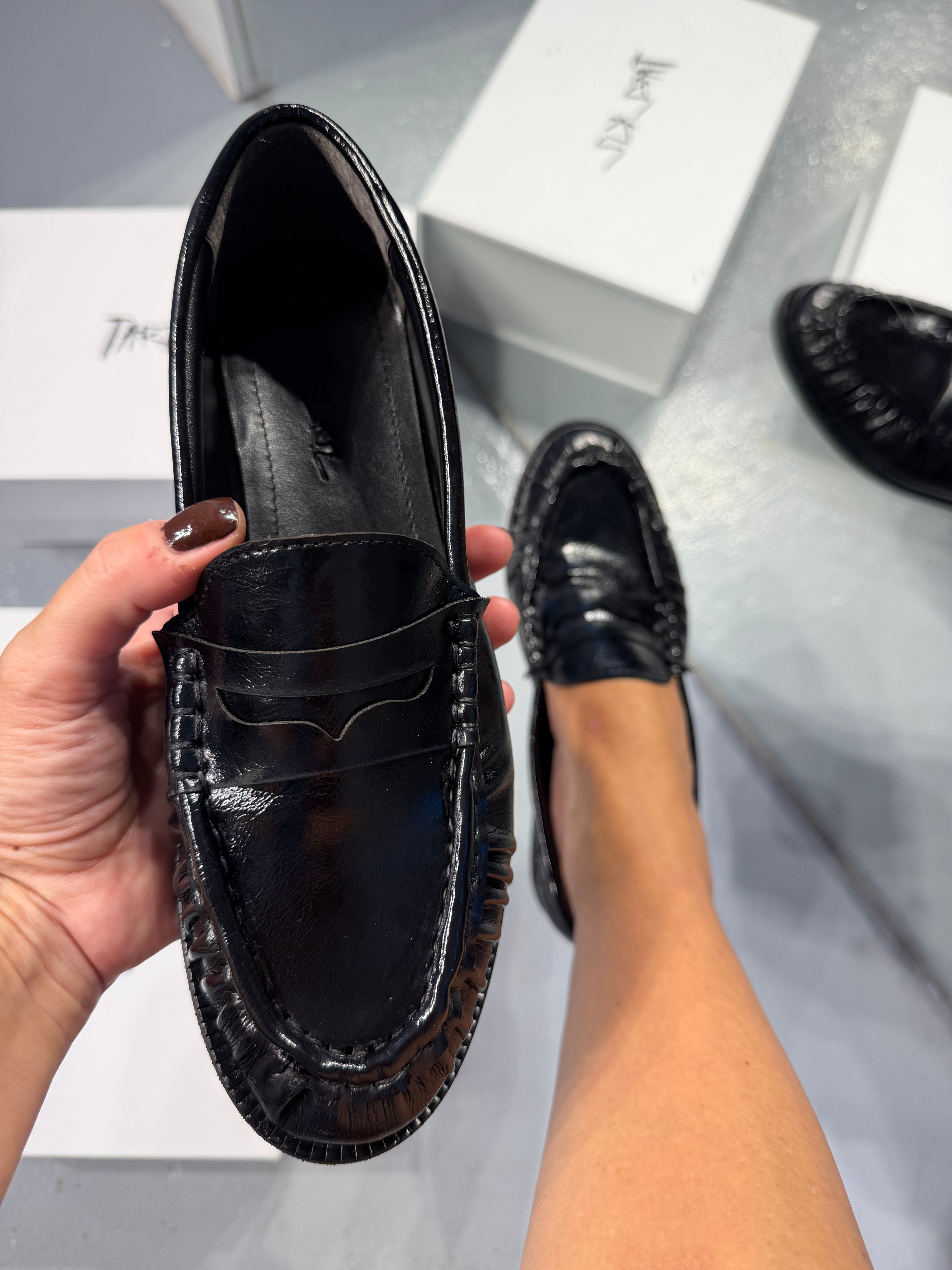 LAUREN SİYAH DERİ LOAFER