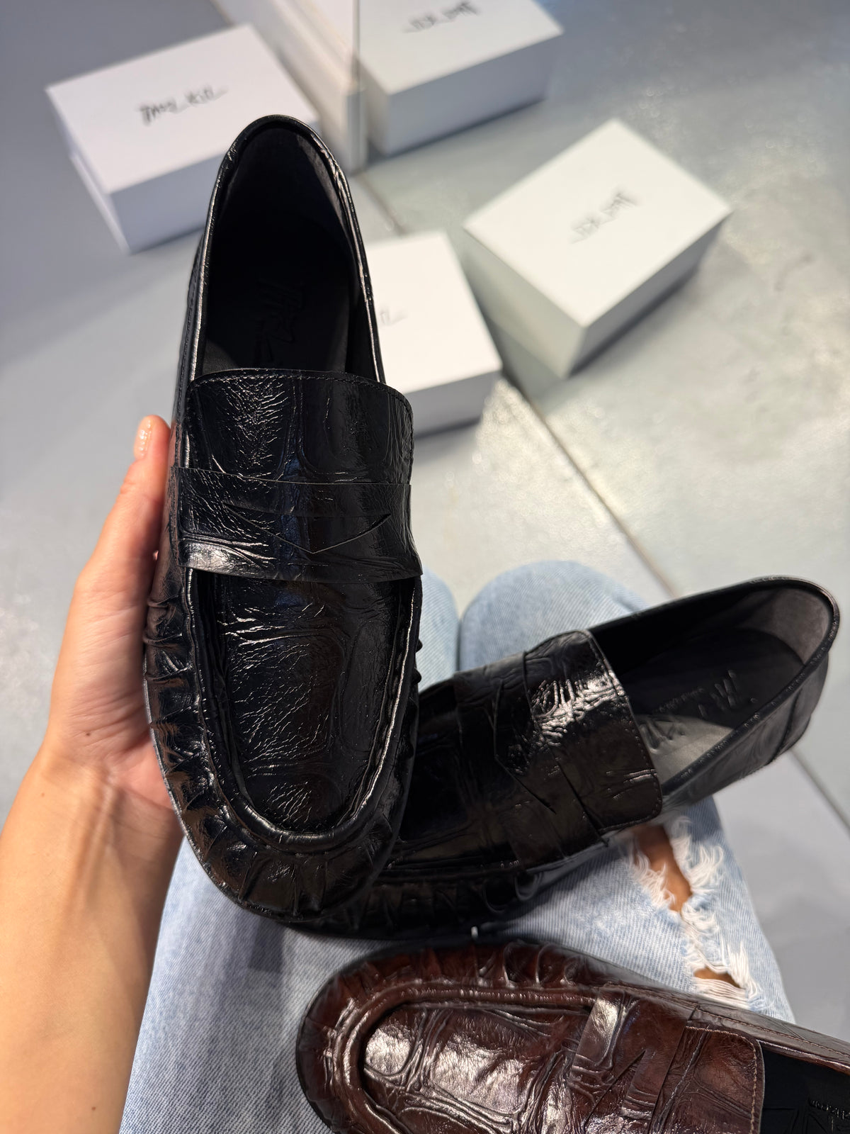LAUREN SİYAH DERİ LOAFER