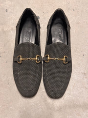 OLIVE HASIR SİYAH TOKALI LOAFER