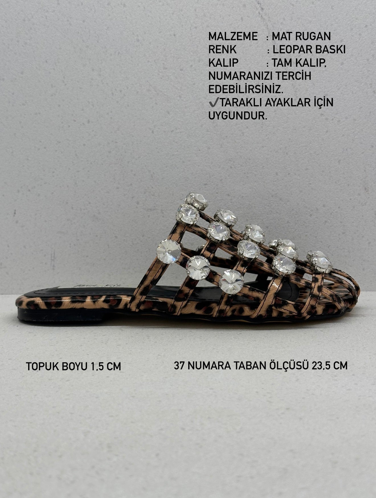 CAPRI LEOPAR TAŞLI DÜZ TERLİK