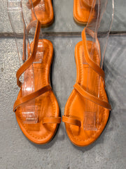 MIDNIGHT TURUNCU TAŞLI SANDALET