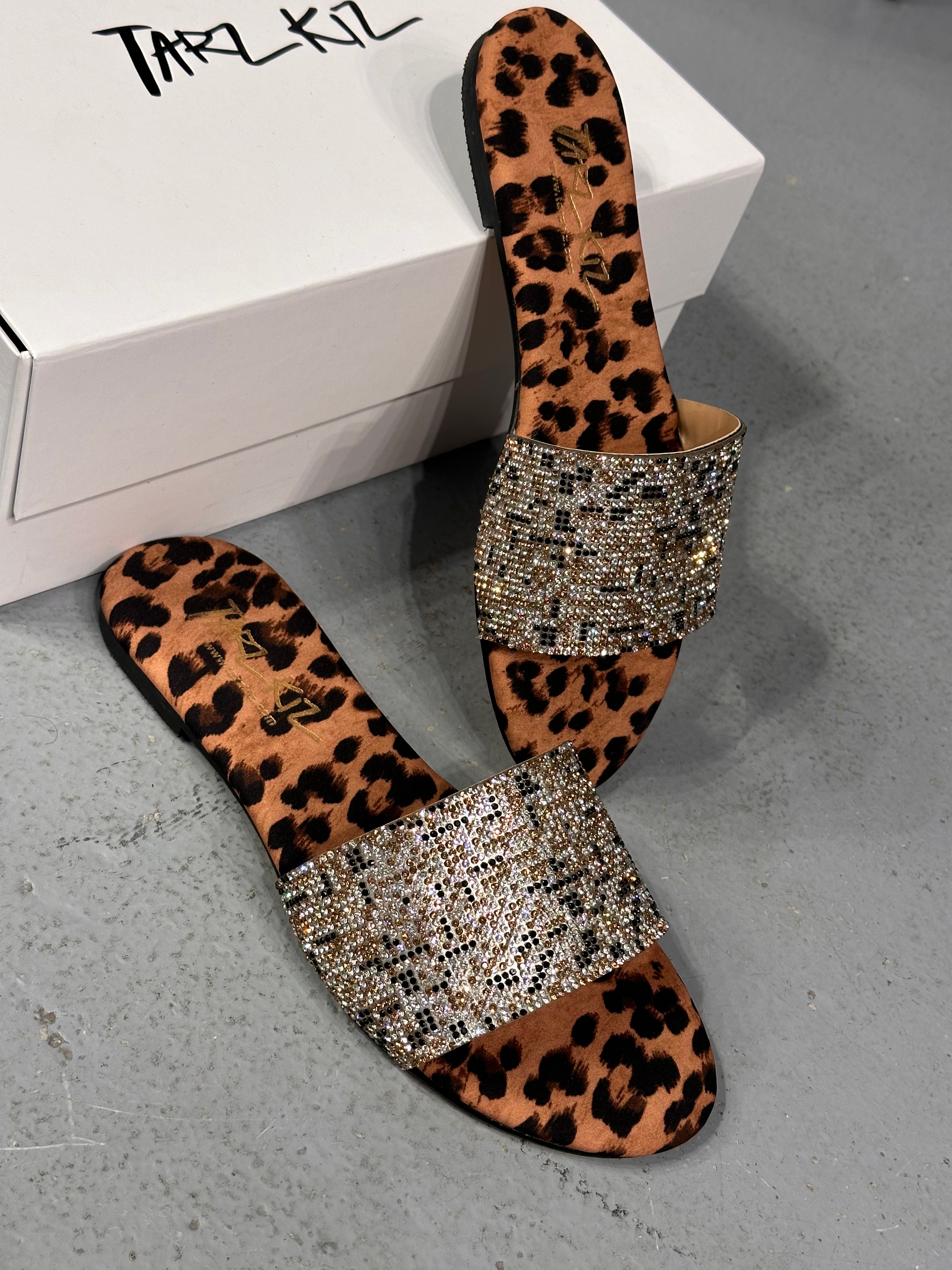 AFRO GÜMÜŞ LEOPAR TAŞLI TERLİK