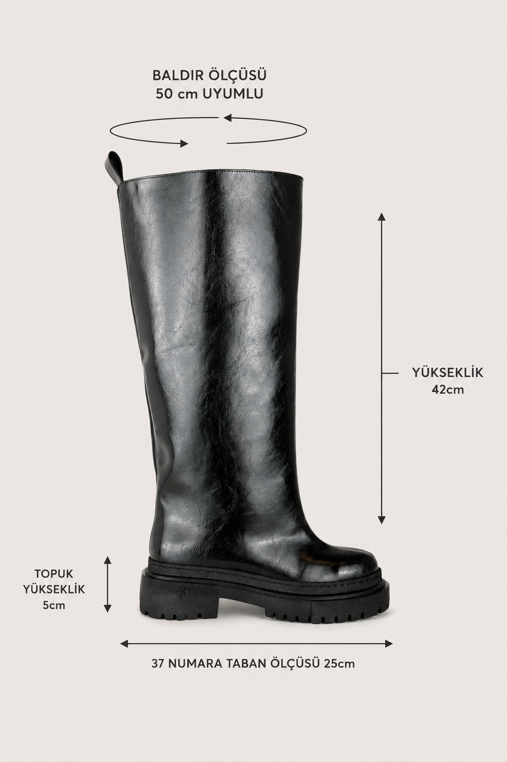 KAFKAS XL GENİŞ BALDIR UYUMLU ÇİZME