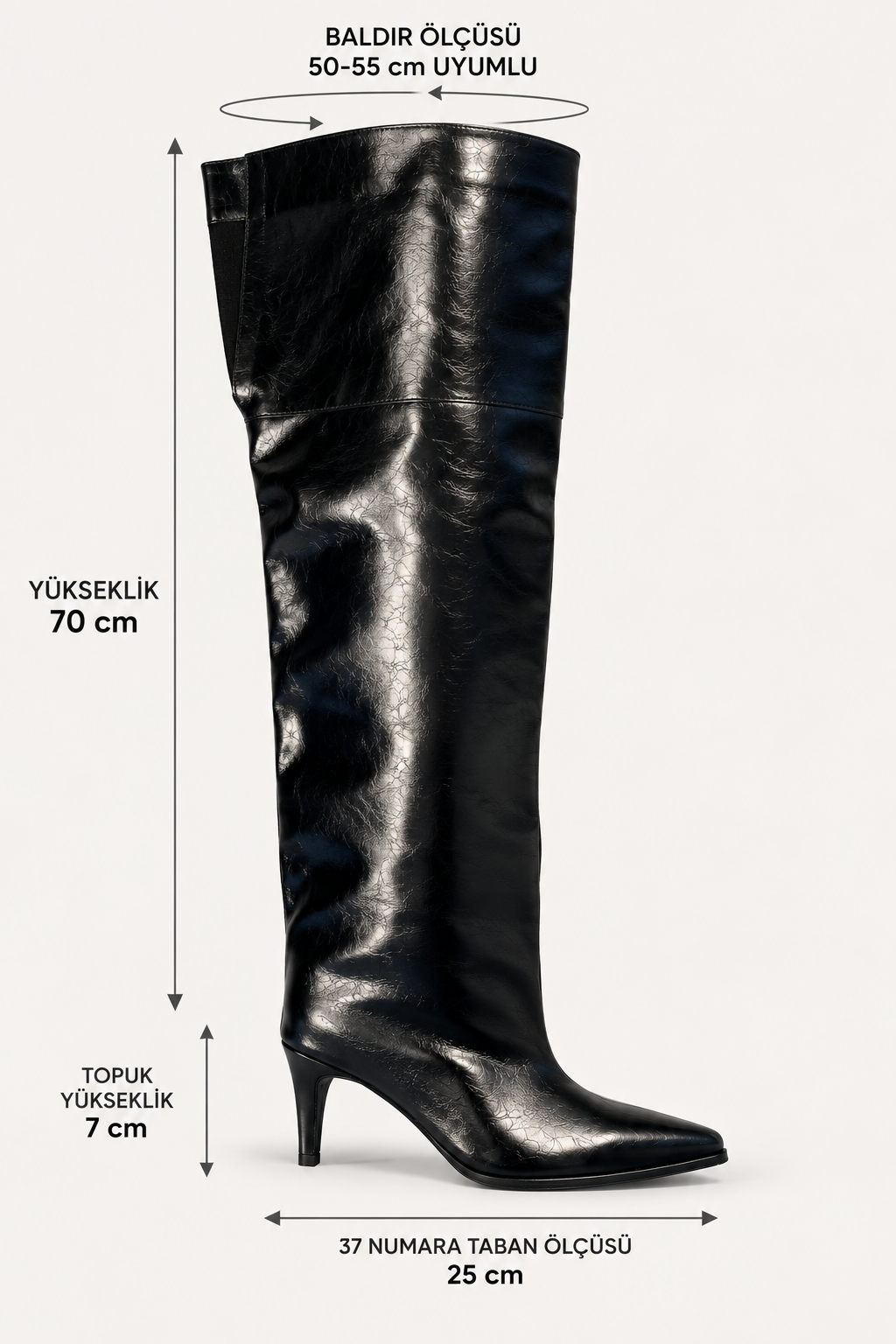LONG XL GENİŞ BALDIR UYUMLU DİZ ÜSTÜ ÇİZME