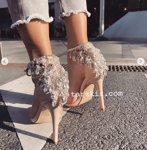 KELLY NUDE KRİSTAL TAŞLI AYAKKABI