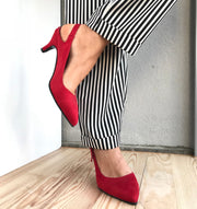 AFRO KIRMIZI SÜET STILETTO