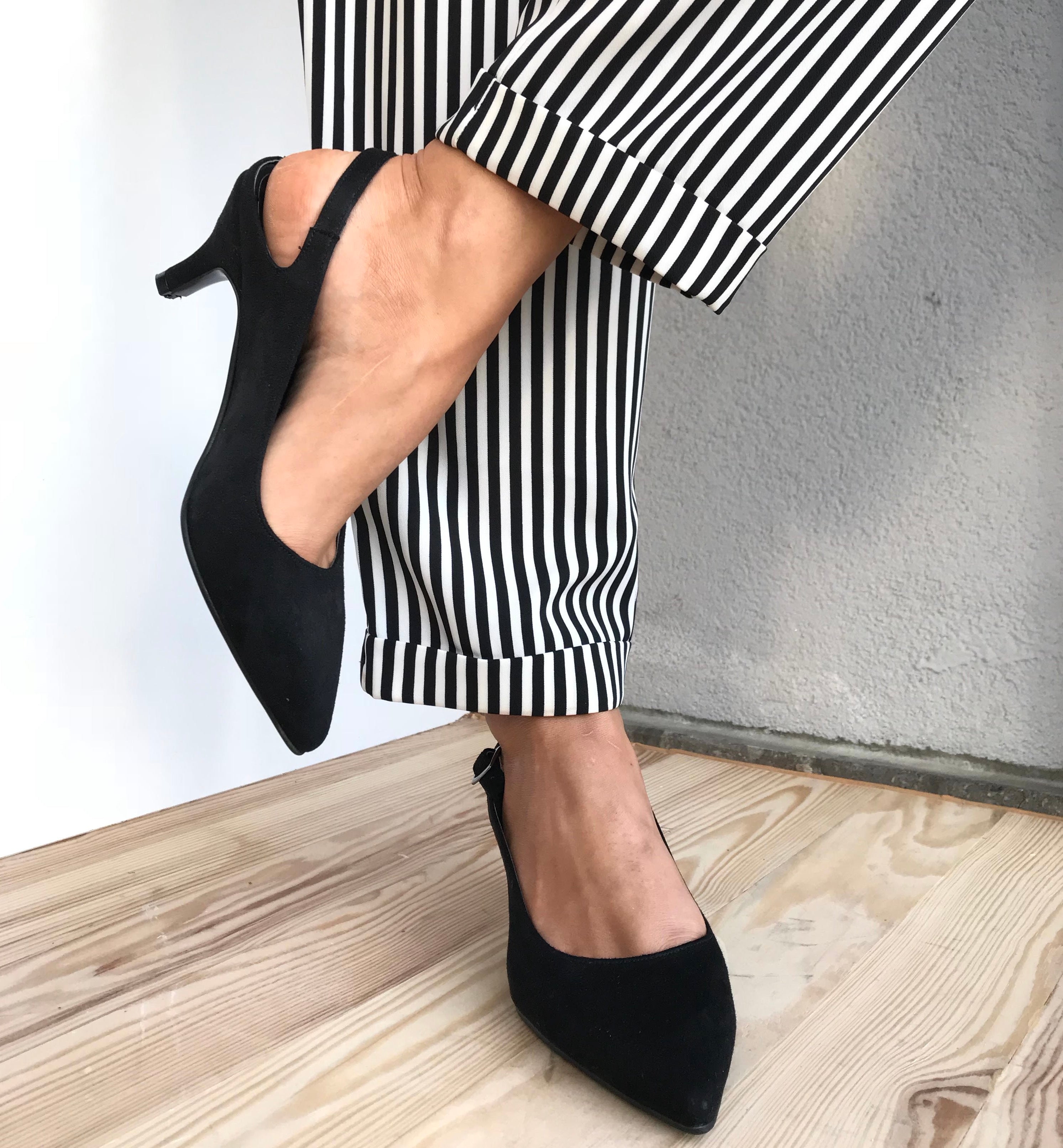 AFRO SİYAH SÜET STILETTO