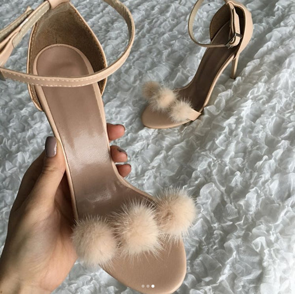 COCO NUDE TEK BANTLI KÜRKLÜ SANDALET